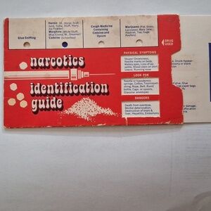 Vintage NOVELTY Very old Red Narcotics Identification Guide
